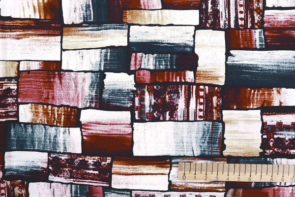 Штапель принт/сине-бордовый 3660-PY/D#11/C#2