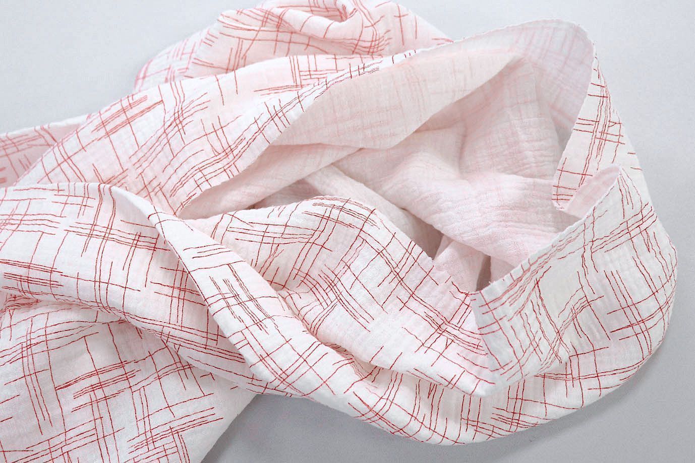 Муслин принт/красный на белом 1393-PY/D#8/C#4