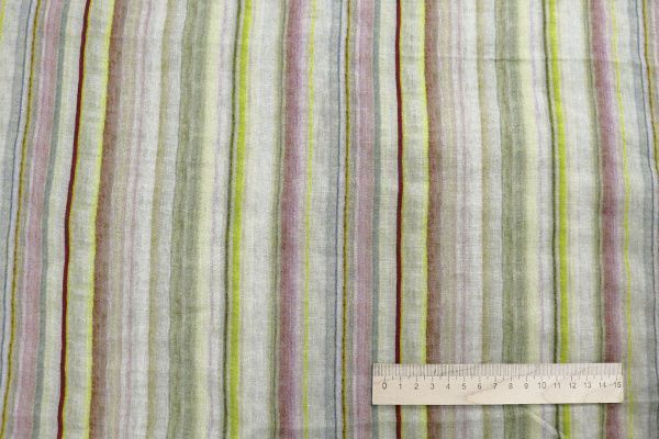 Лен принт/полоска красно-желтая 4195-PY/D#3/C#1