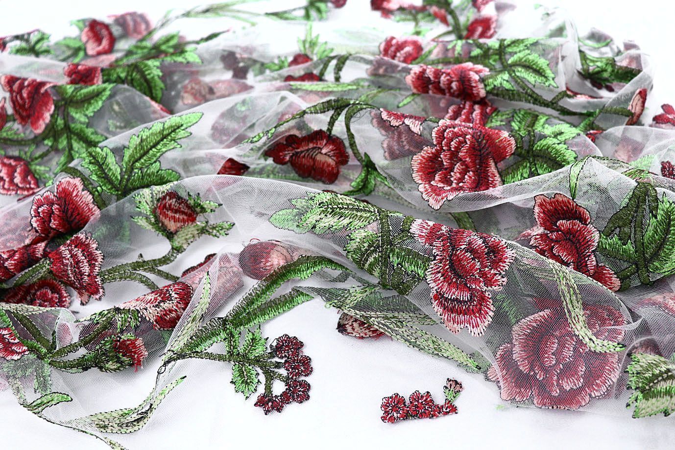 Сетка с вышивкой/белый 16444/D#2/C#2