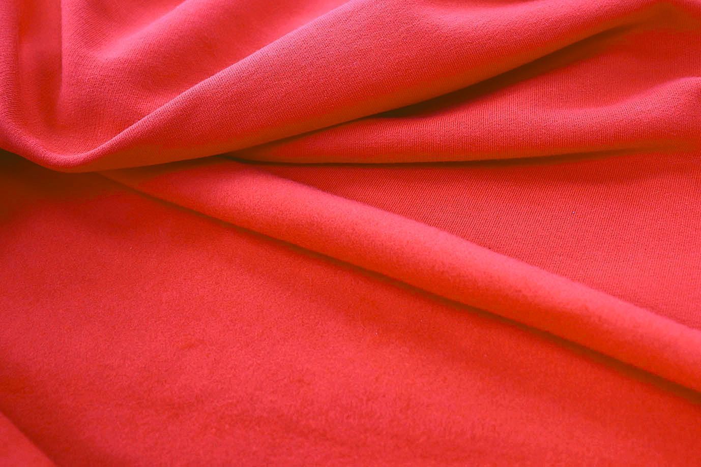 Трикотаж футер 3х нитка с петлей/красный 0363/D#петля/C#красный 18-1660TPX