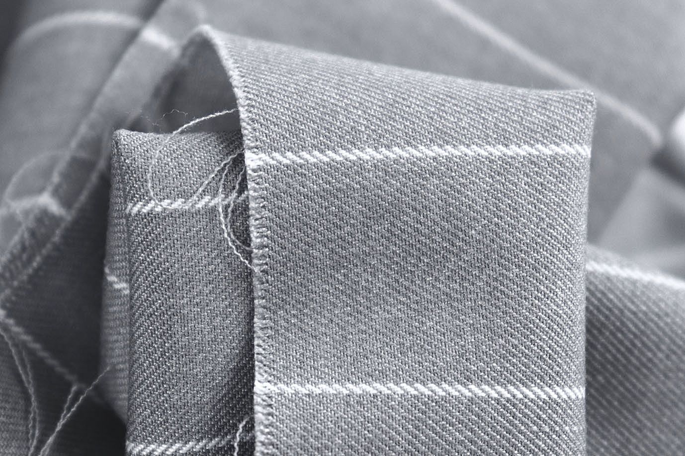 Костюмная ткань принт/полоска белая на светло-сером 3962-PY/C#2