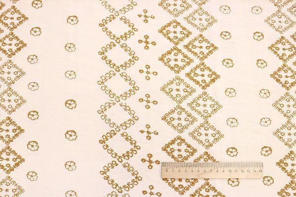 Лен БОХО принт/коричневый на кремовом 3857-PY/D#2/C#2