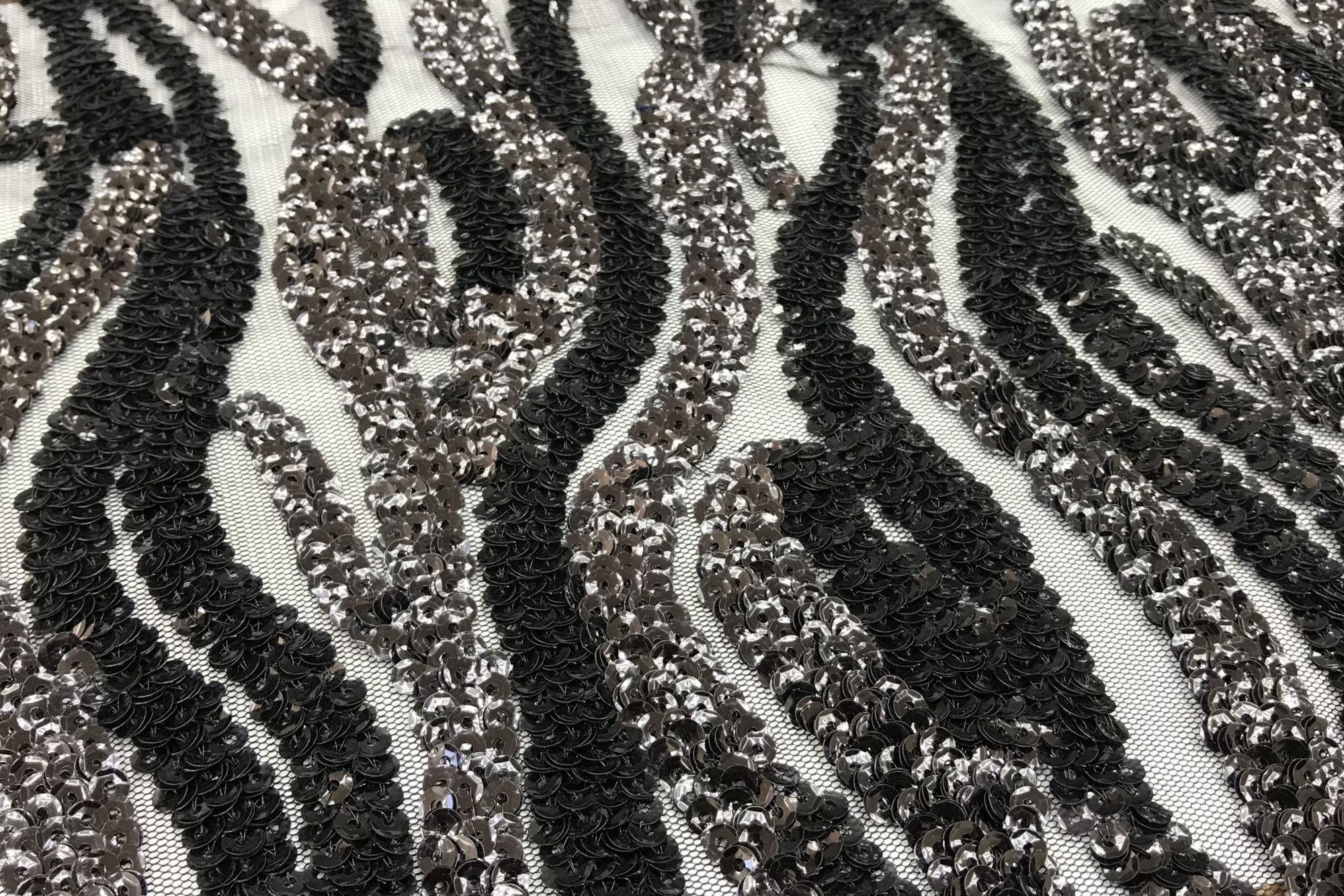 Сетка с вышивкой пайетками/черный 239-PG/C#1 Black (DT13143C)