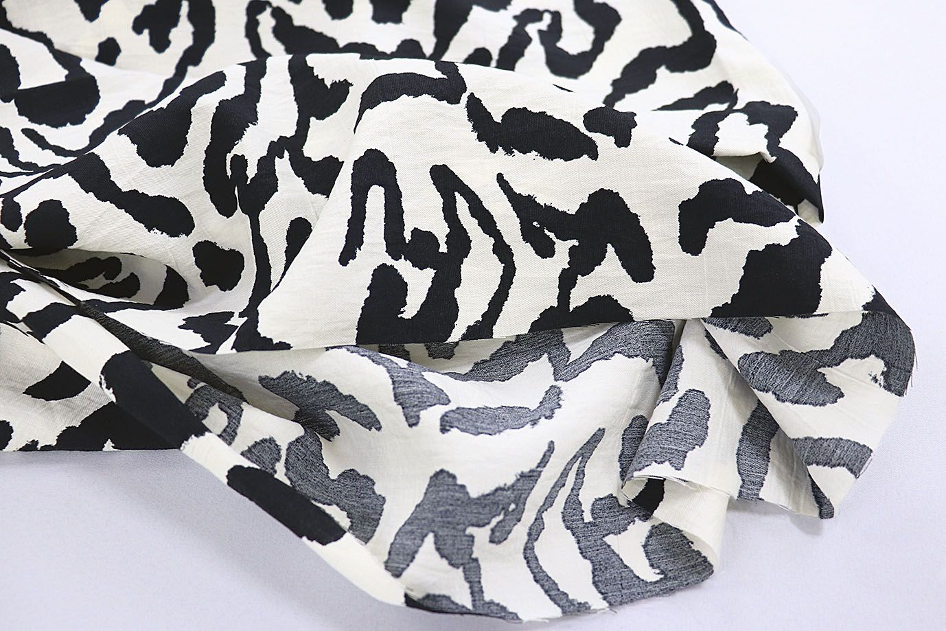 Лен N/R принт/бело-черный 3891-PY/D#6/C#2