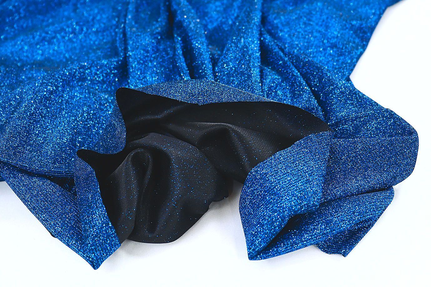 Трикотаж с люрексом на интерлоке/ярко-синий 1327-PY/C#16