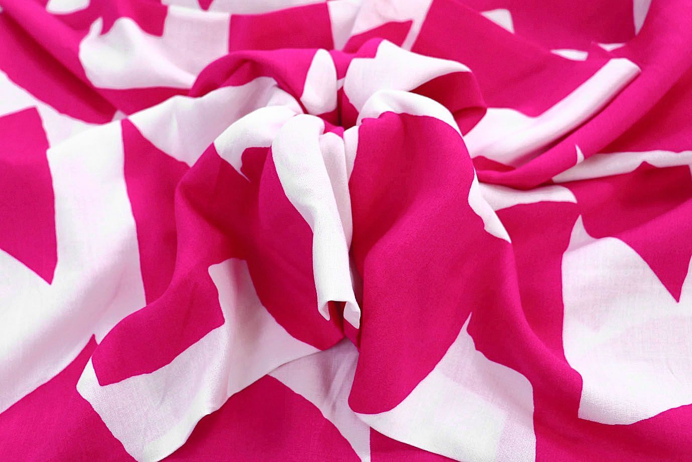 Штапель принт/бело-розовый 1374-PY/D#8/C#3