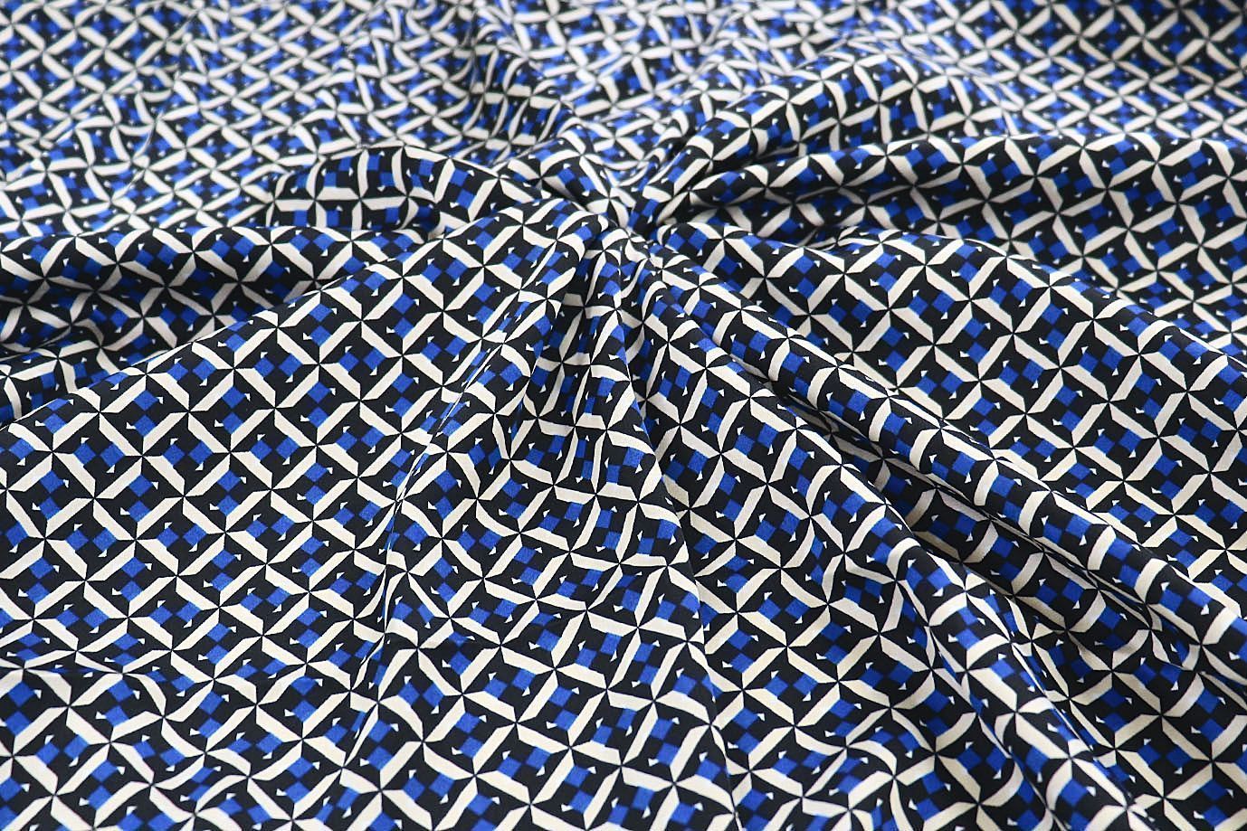 Сатин "Армани" принт/бело-сине-черный 3588-PY/D#3/C#1