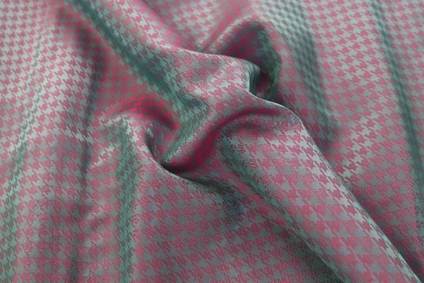 Подкладочная ткань жаккард/мятно-малиновый 1295-PY/D#2/C#14