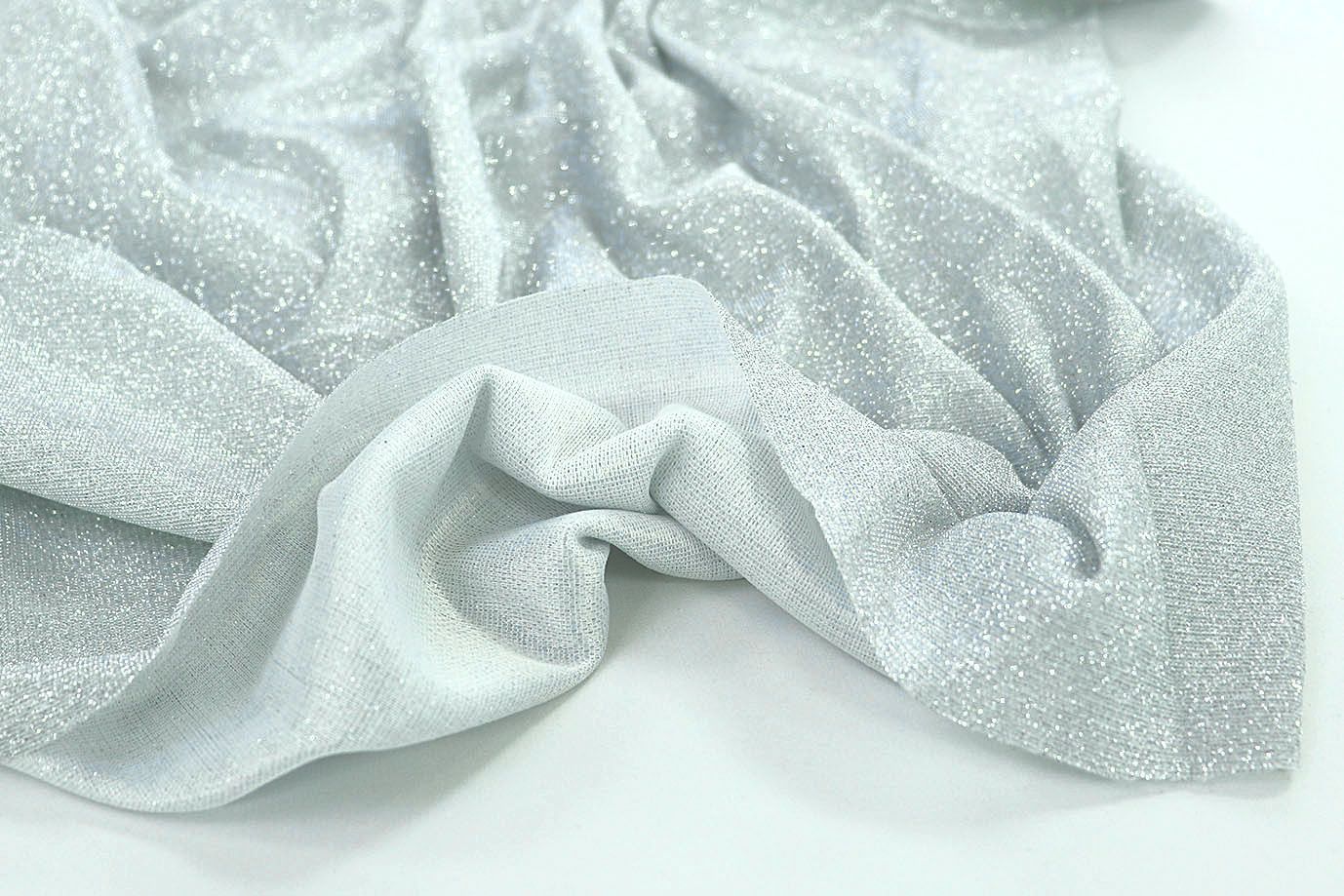 Трикотаж с люрексом на интерлоке/белый 1327-PY/C#1