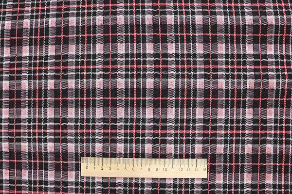 Трикотаж жаккард принт/клетка розовая 3320-22-PY/D#3/C#3