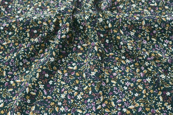 Шифон принт/цветы на темно-зеленый 3189-PY/D#3/C#1
