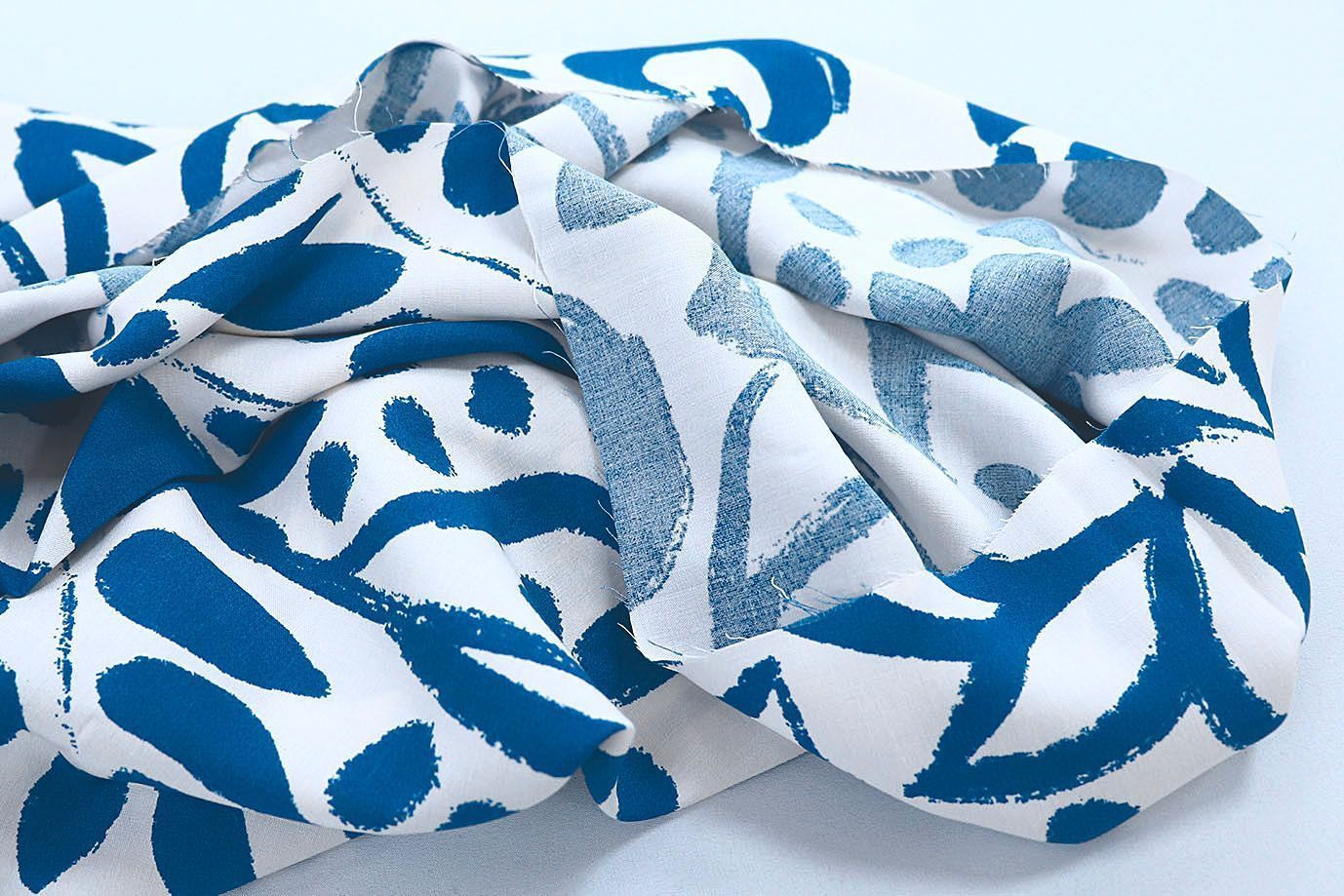 Штапель принт/синий на белом 3858-PY/D#4/C#1