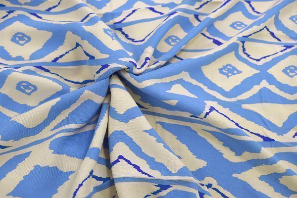 Штапель твил принт/синий на бежевом 3855-PY/D#2/C#1