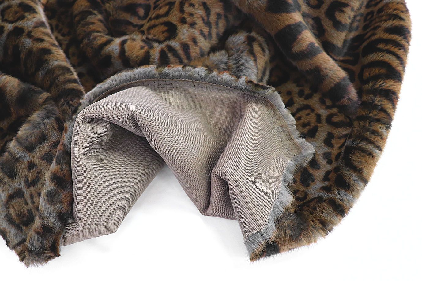 Искусственный мех "Леопард" принт/черно-коричневый AP2303014035/D#287-18101088/C#269 Grey Leopard