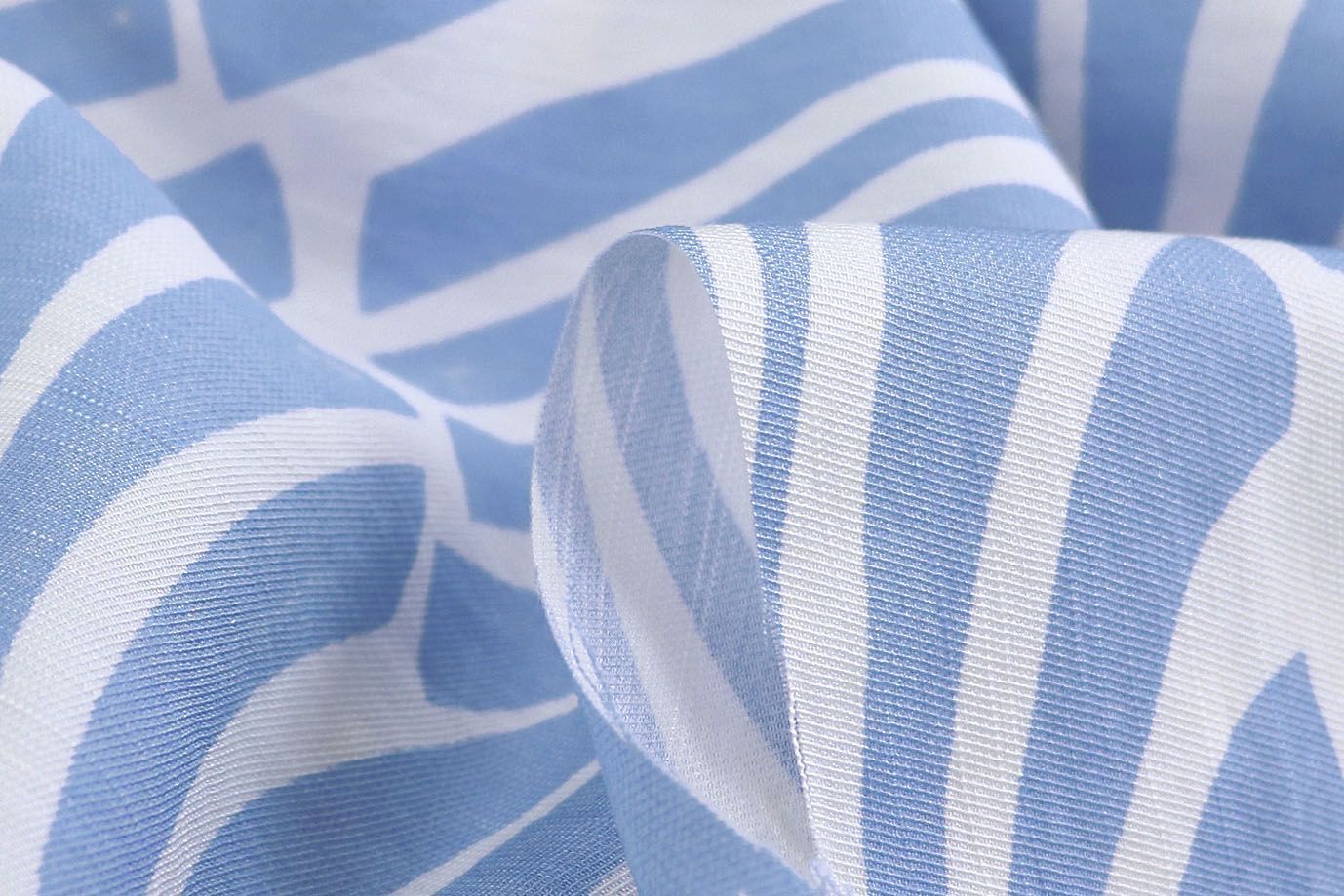 Лен N/R слаб принт/листья светло-синие на белом 3826-PY/D#2/C#3