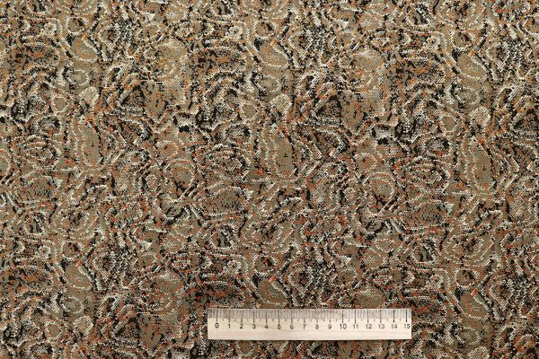 Штапель принт/оранжево-черный на бежевом 1443-PY/D#5/C#1