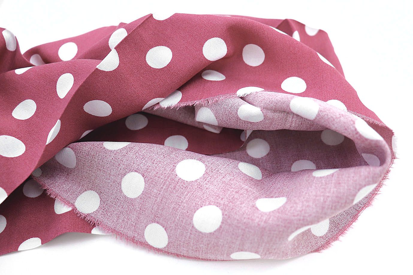 Штапель принт/горох белый на малиновом 3660-PY/D#10/C#3