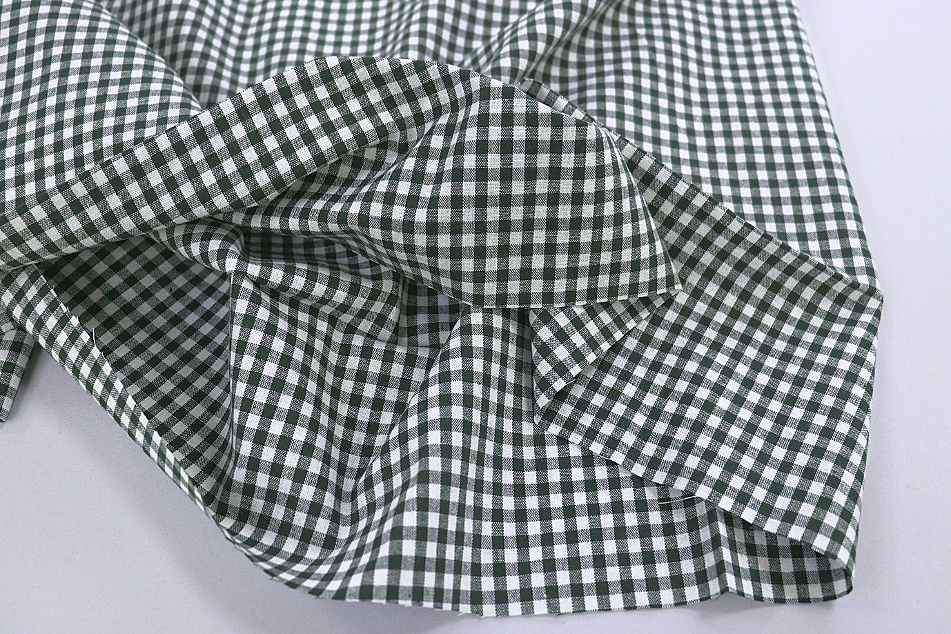 Хлопок принт/клетка зелено-белая 1387-PY/C#4