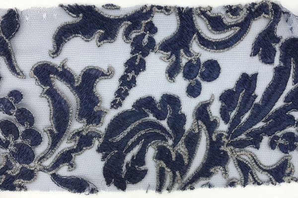 Сетка с вышивкой/синий  2376-PY/C#2