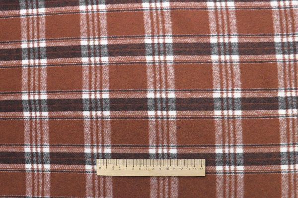 Пальтовая ткань клетка/коричневый 596-450115/C#2