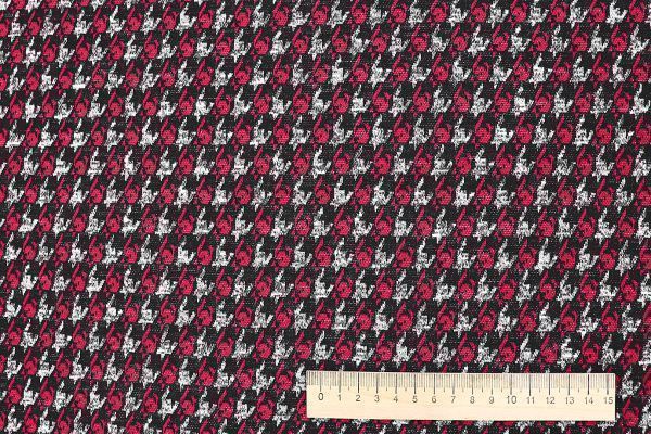 Трикотаж жаккард принт/красно-белый 3257-22-PY/D#14/C#1