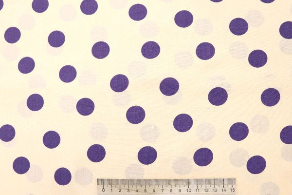 Штапель принт/горох фиолетовый на молочном 4203-PY/D#8/C#3