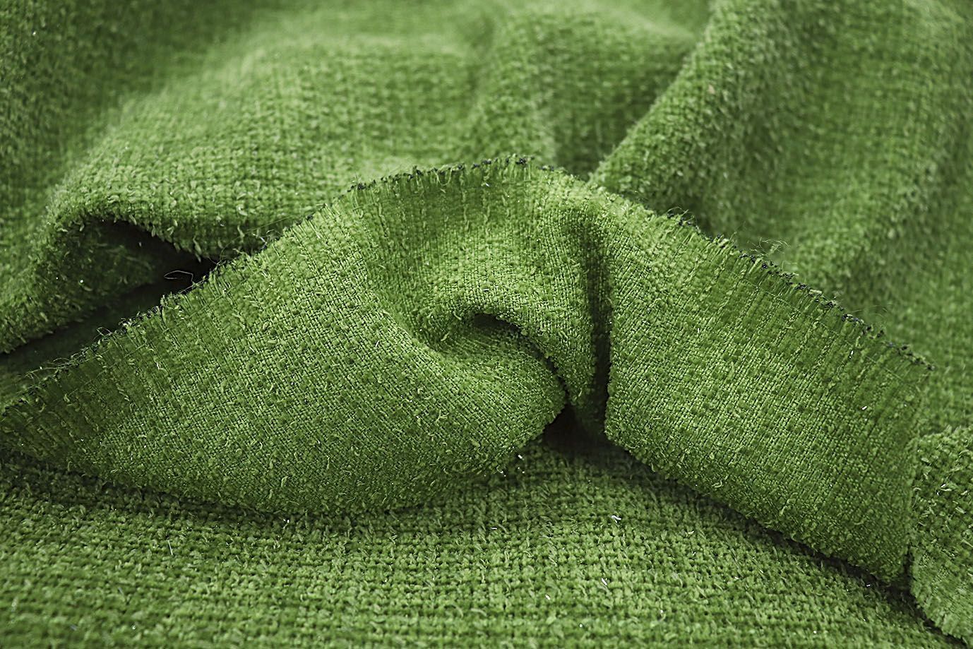 Костюмная ткань "Шанель" с люрексом/зеленый AP2303014040/D#1375-A1002/C#6