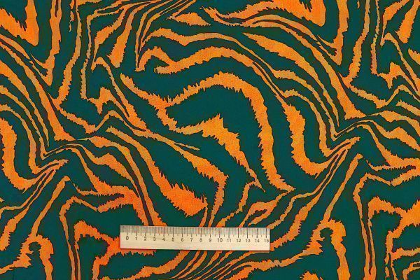 Штапель принт/оранжево-зеленый 1374-PY/D#16/C#2