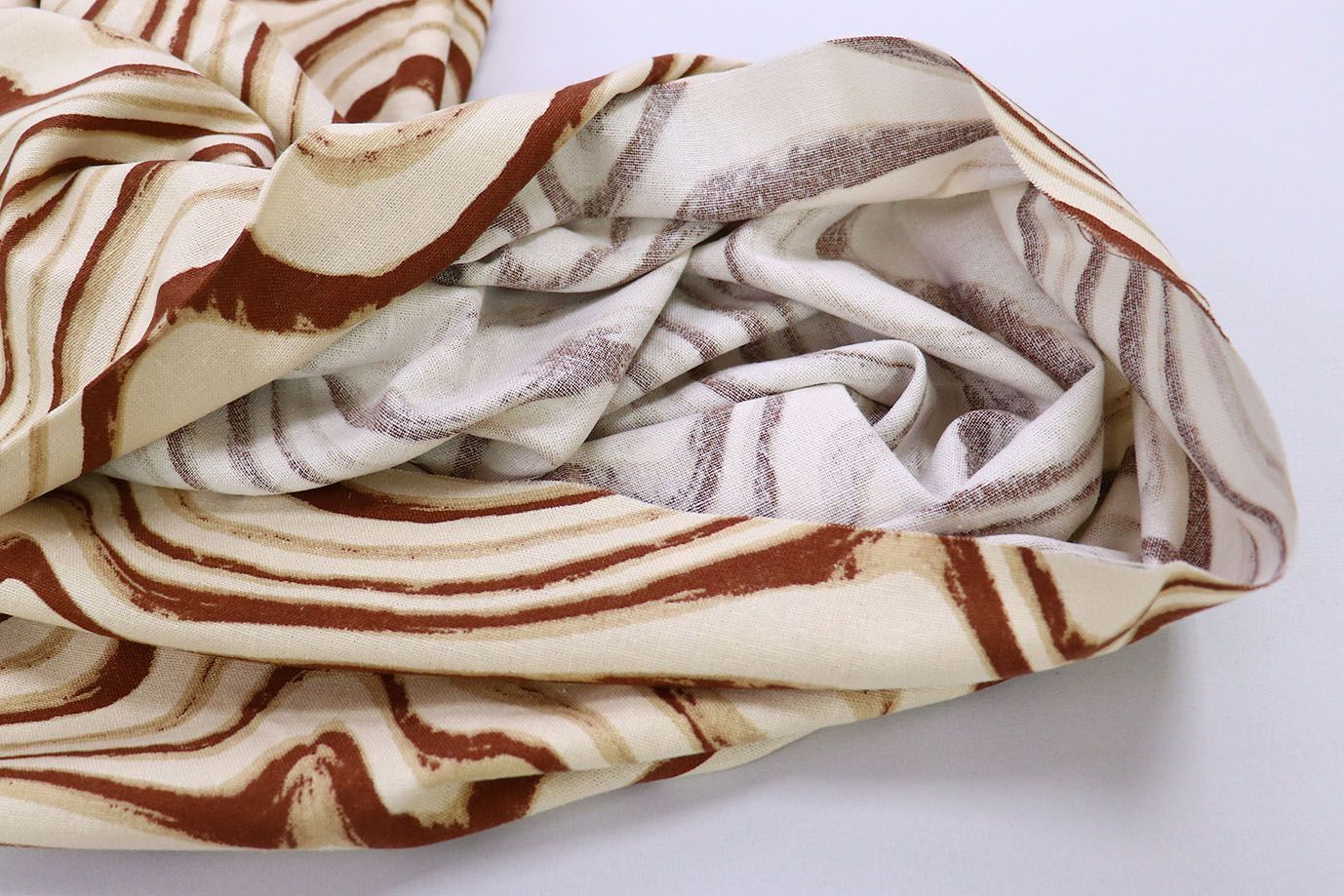 Лен принт/коричнево-бежевый на молочном 3852-PY/D#4/C#1