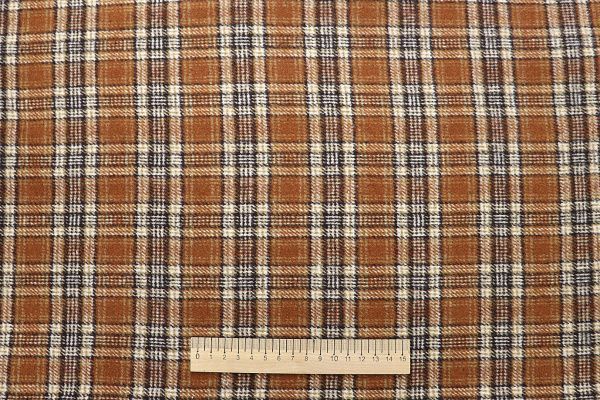 Пальтовая ткань принт/клетка черно-коричневая AP210901069/D#417-21109/C#5