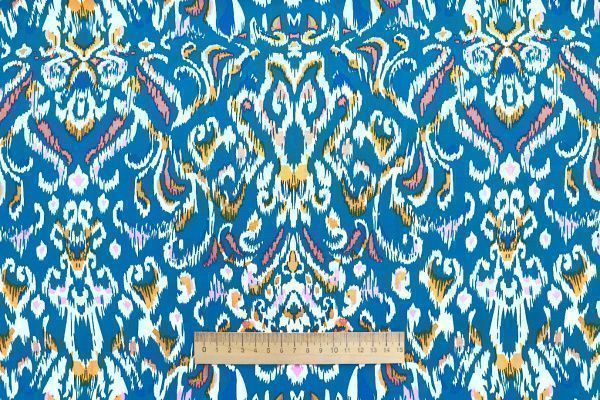 Штапель принт/узор сине-желтый 3858-PY/D#24/C#3