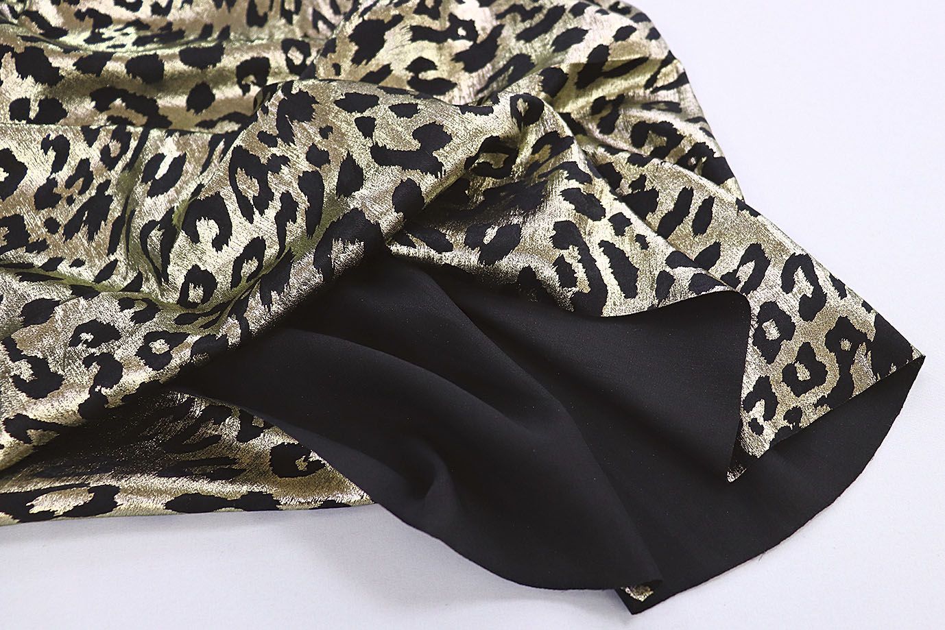 Шелк с блеском принт/леопард черно-бежевый 3841-PY/C#3