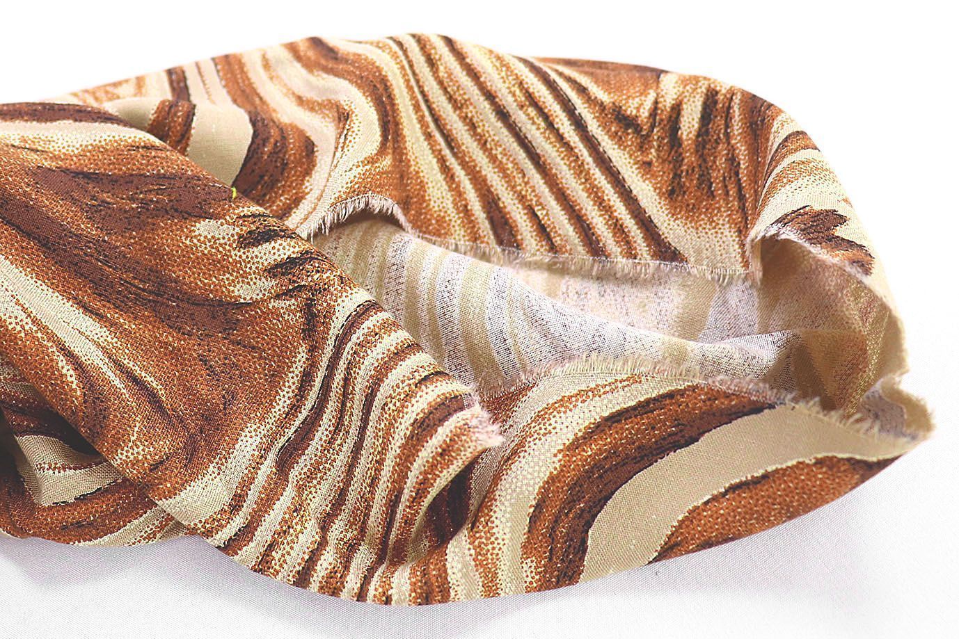 Штапель принт/бежево-оранжевый 3840-PY/D#3535/C#3