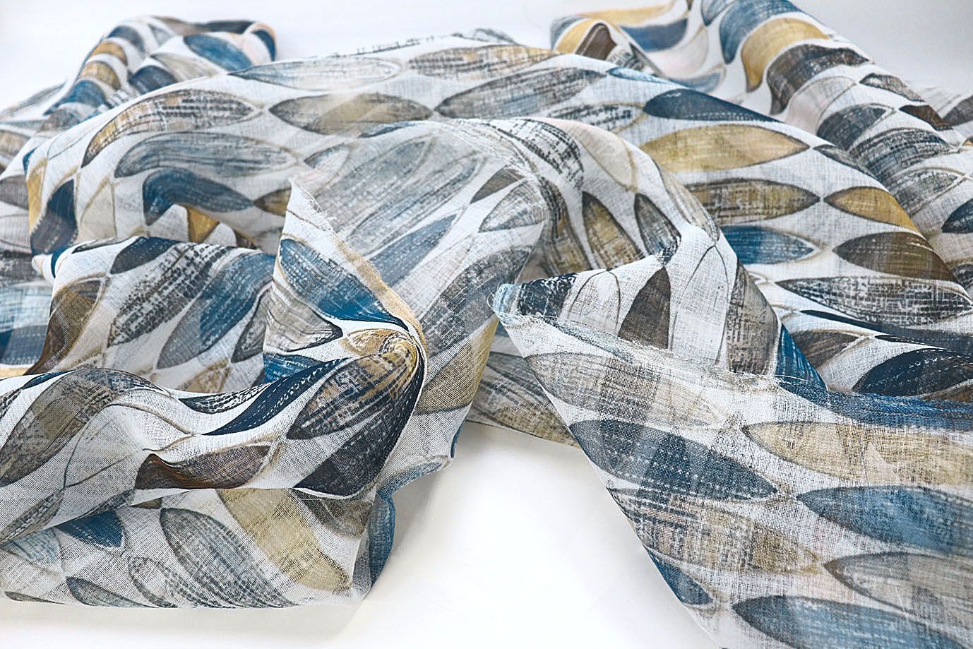 Тюль принт/желто-серо-голубой WBC23/C#19C