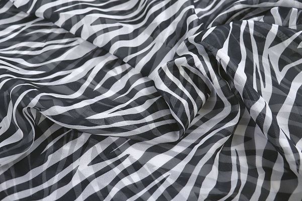 Шифон принт/зебра черно-белая 3854-PY/D#2/C#1