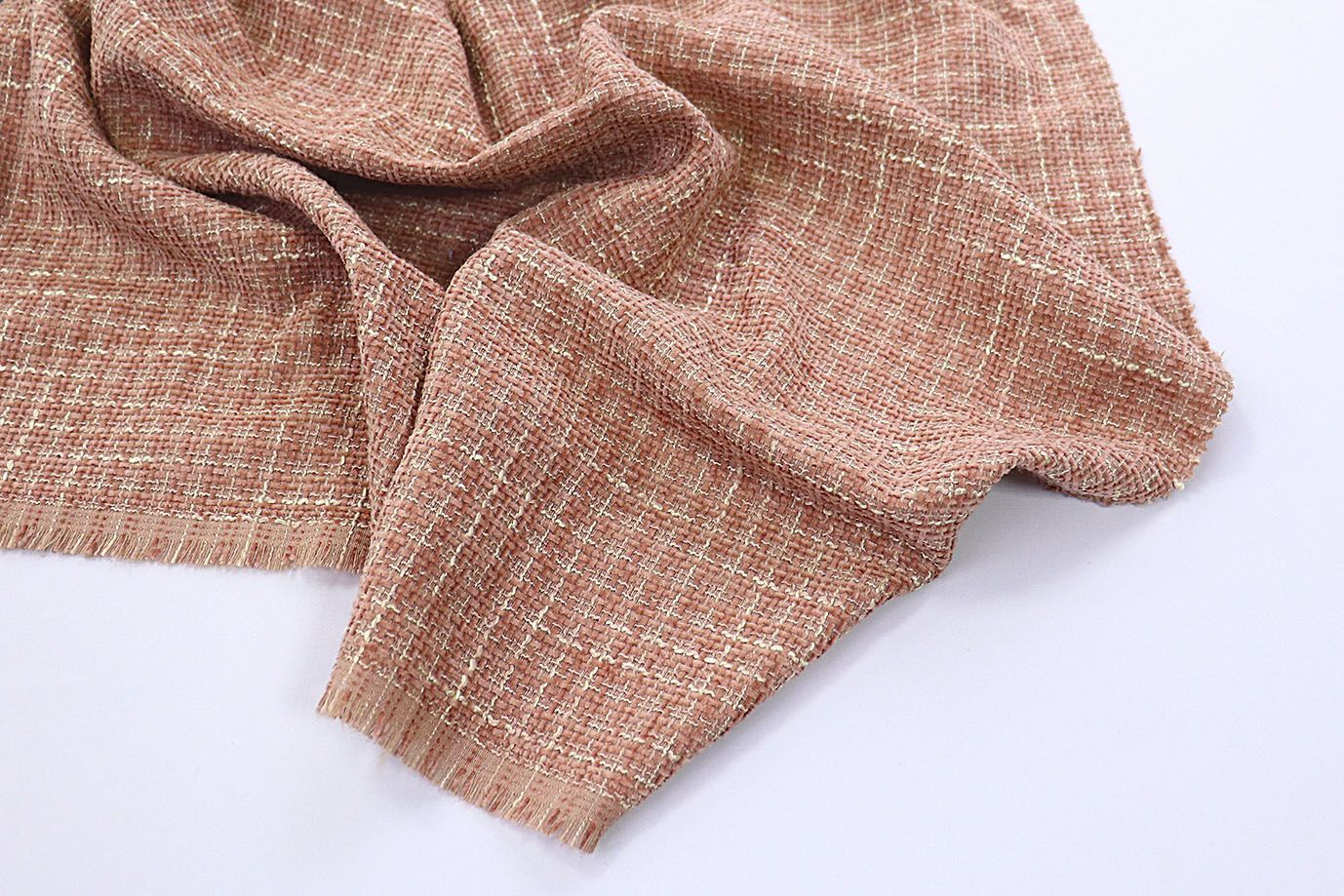 Костюмная ткань "Шанель" с люрексом/персиковый AP230226023/D#777-73-82107/C#7