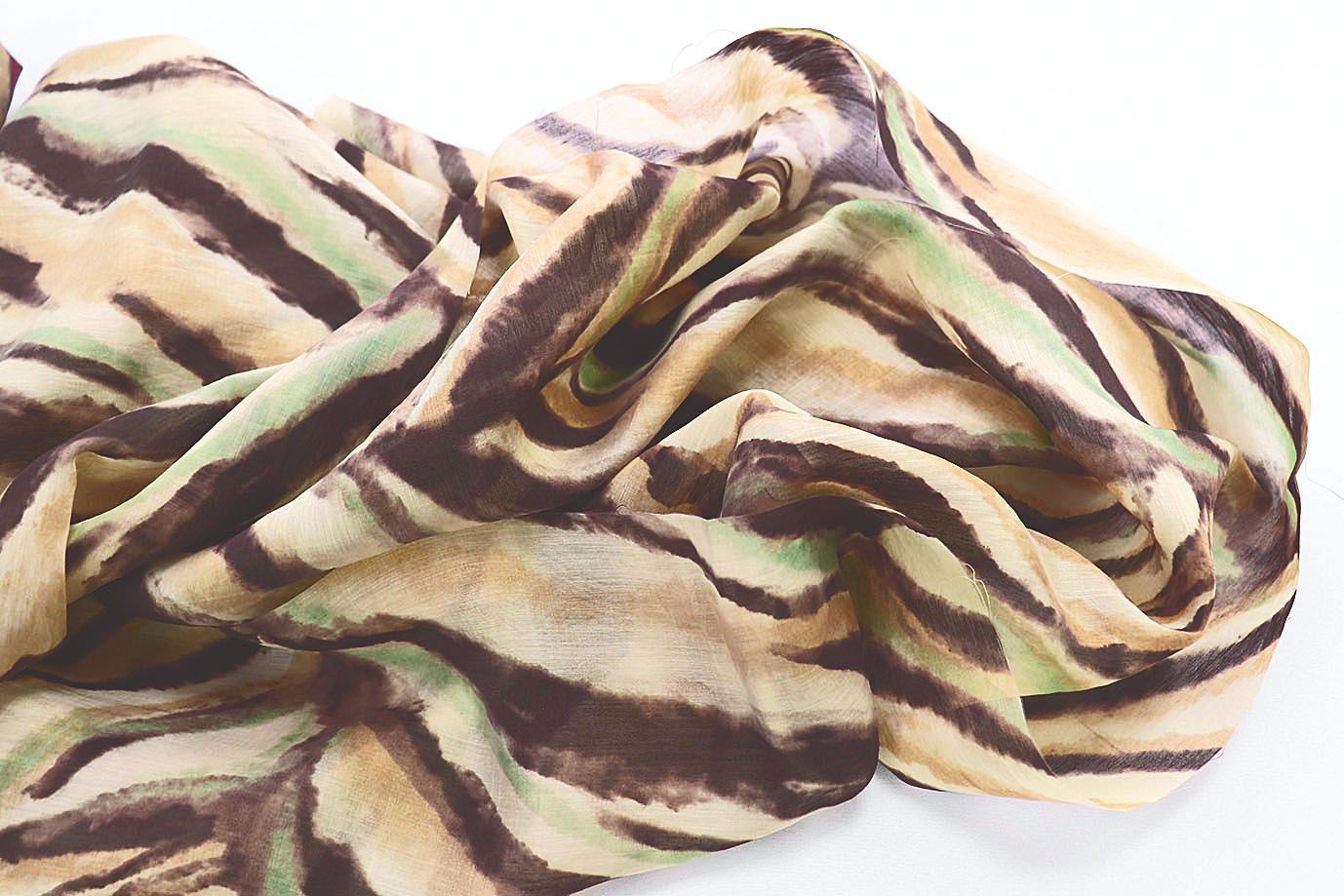 Органза принт/бежево-коричневый 3890-PY/D#1/C#3