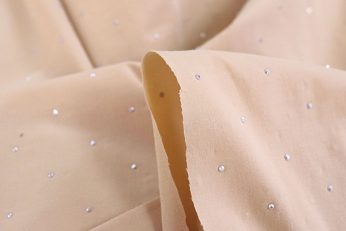 Хлопок нейлон со стразами/бежевый 3796-PY/C#6