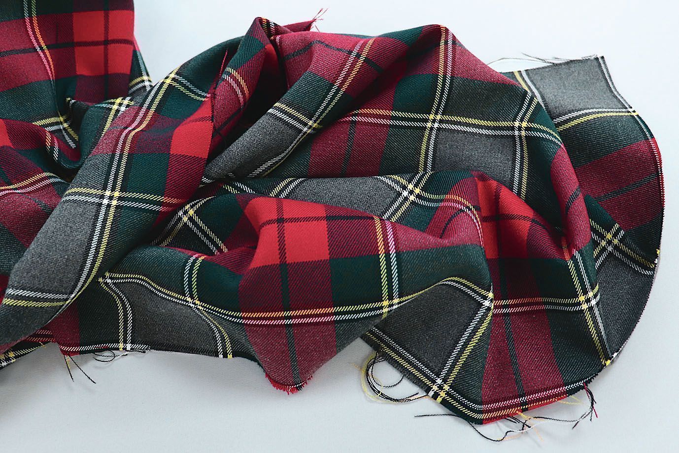 Костюмная ткань принт/клетка желто-красная на зеленом 2811-PY/D#8/С#2