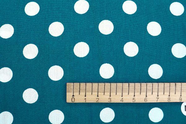 Штапель принт/горох белый на лазурно-синем 3660-PY/D#10/C#7