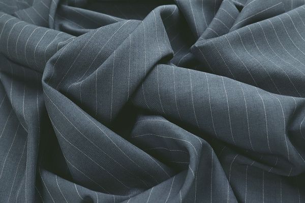 Костюмная ткань/полоска белая на голубовато-сером 4168-PY/C#14