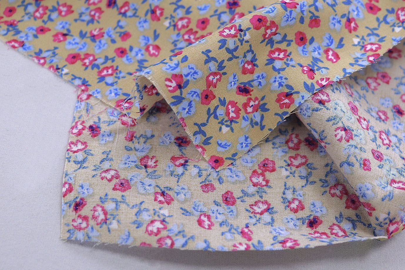 Штапель принт/цветы сине-малиновые на бежевом 3860-PY/D#45/C#4