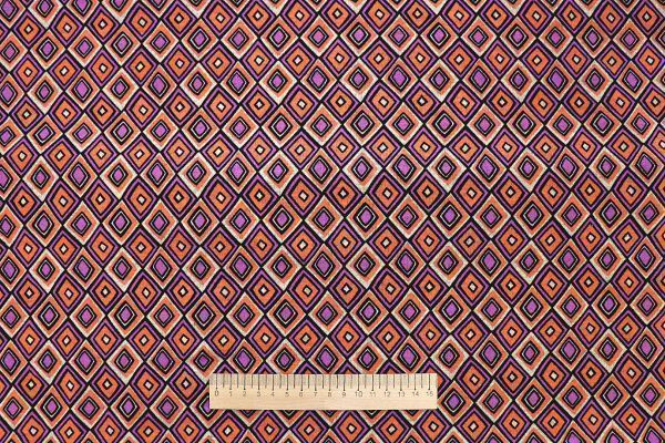 Трикотаж "Модал" принт/оранжево-фиолетовый 3561-PY/D#5/C#1