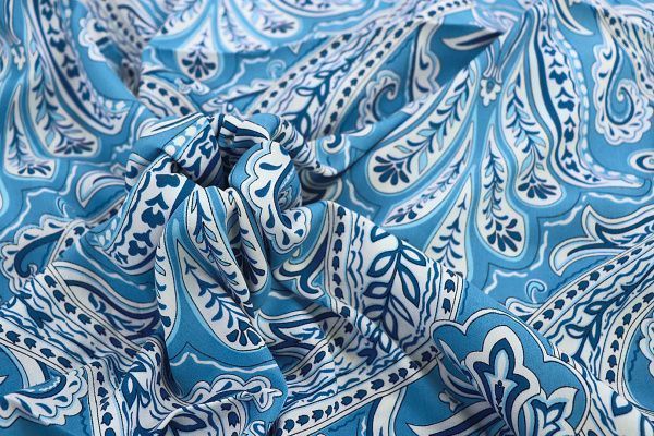 Штапель принт/узор белый на светло-синем 1382-PY/D#14/C#5