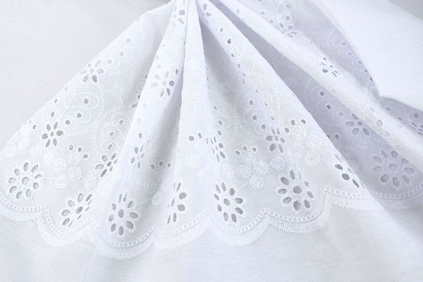 Хлопок с вышивкой/белый DT-16215A/D#2/C#1