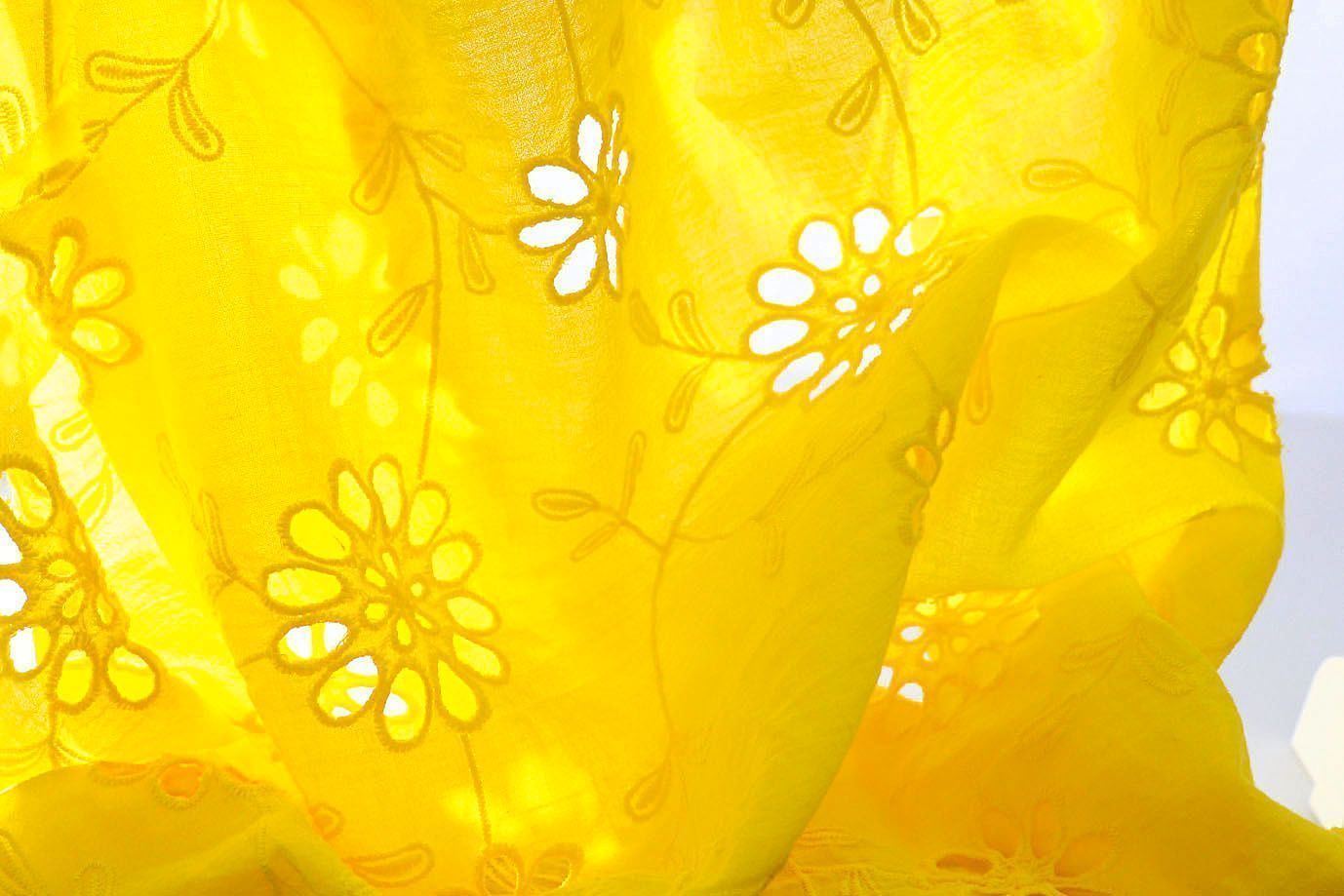 Хлопок "Батист" жатка с вышивкой/желтый 3202-PY/D#5/C#4 (EU4272)