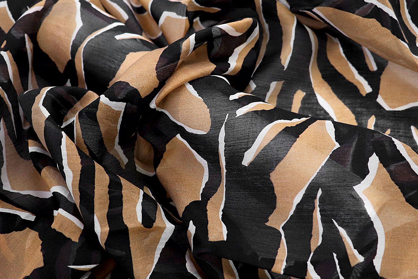 Вуаль принт/коричнево-белый на черном 3890-PY/D#7/C#1