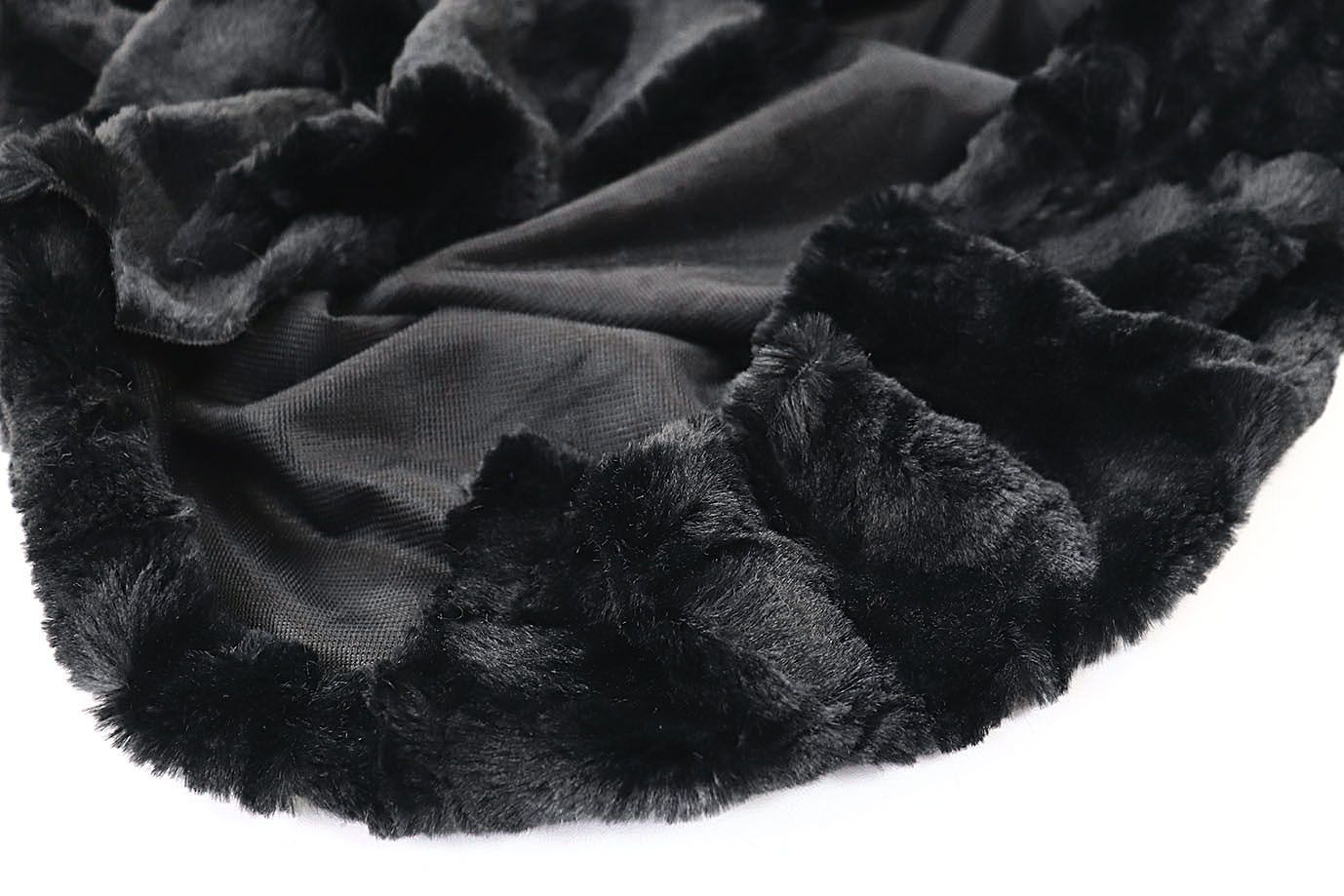 Искусственный мех "Мокрый"/черный 306081