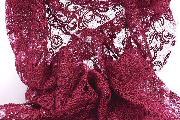 Сетка с вышивкой пайетками/малиновый  2480-PY/D#1/C#4